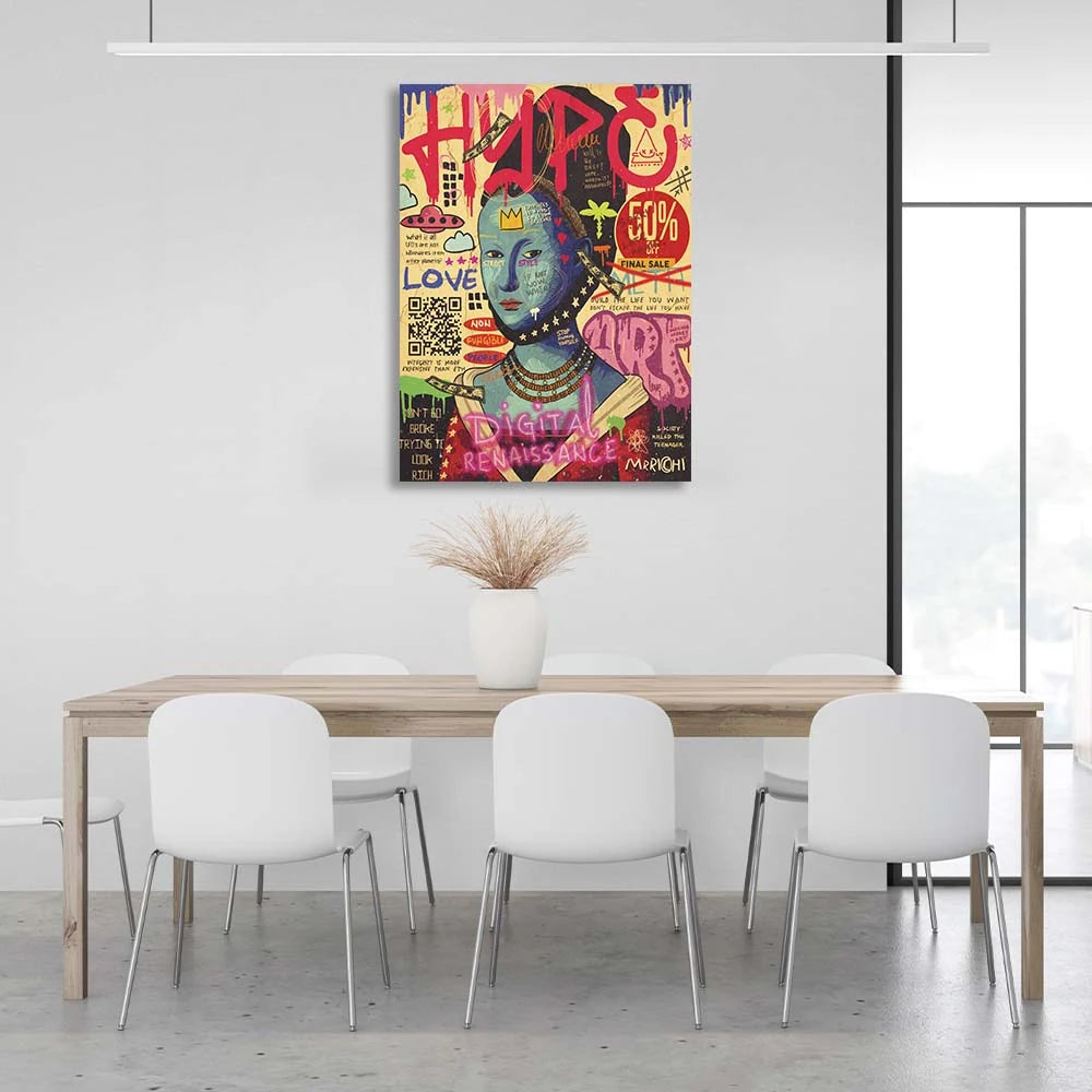 Pop Art Mona Lisa Digitaler Kunstdruck auf Leinwand
