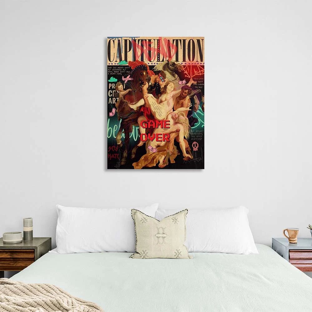 Pop-Art-Kunstdruck auf Leinwand, Motiv: Die Entführung der Töchter