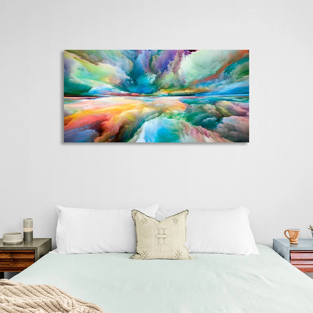 Rainbow clouds Abstraction Canvas Wall Art Print