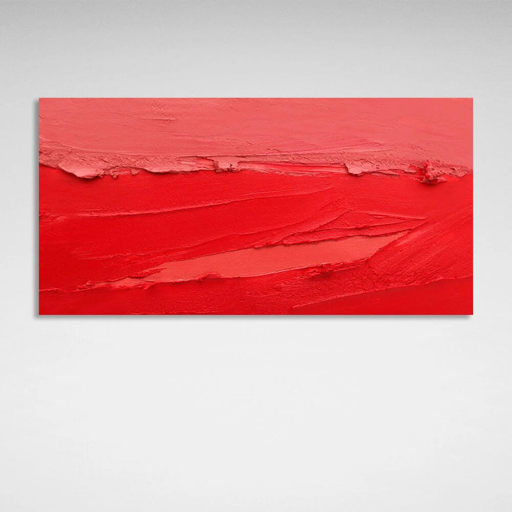 Red dab of paint Abstraction Canvas Wall Art Print