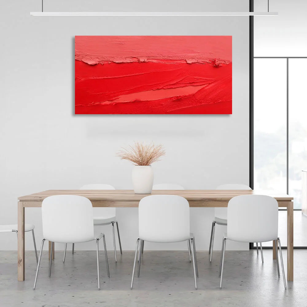 Red dab of paint Abstraction Canvas Wall Art Print