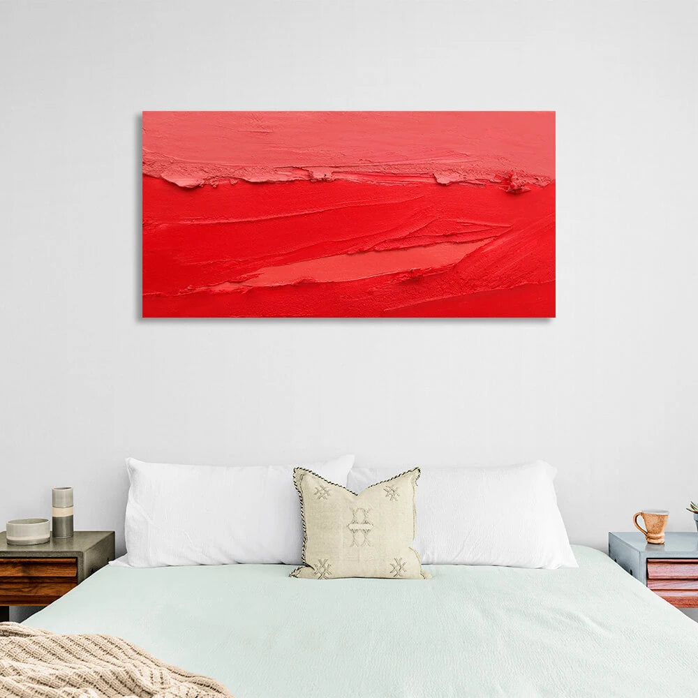 Red dab of paint Abstraction Canvas Wall Art Print