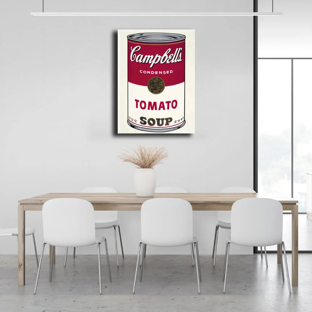 Reproduktion einer Dose Tomatensuppe, Reproduktion, Kunstdruck auf Leinwand, Wandbild