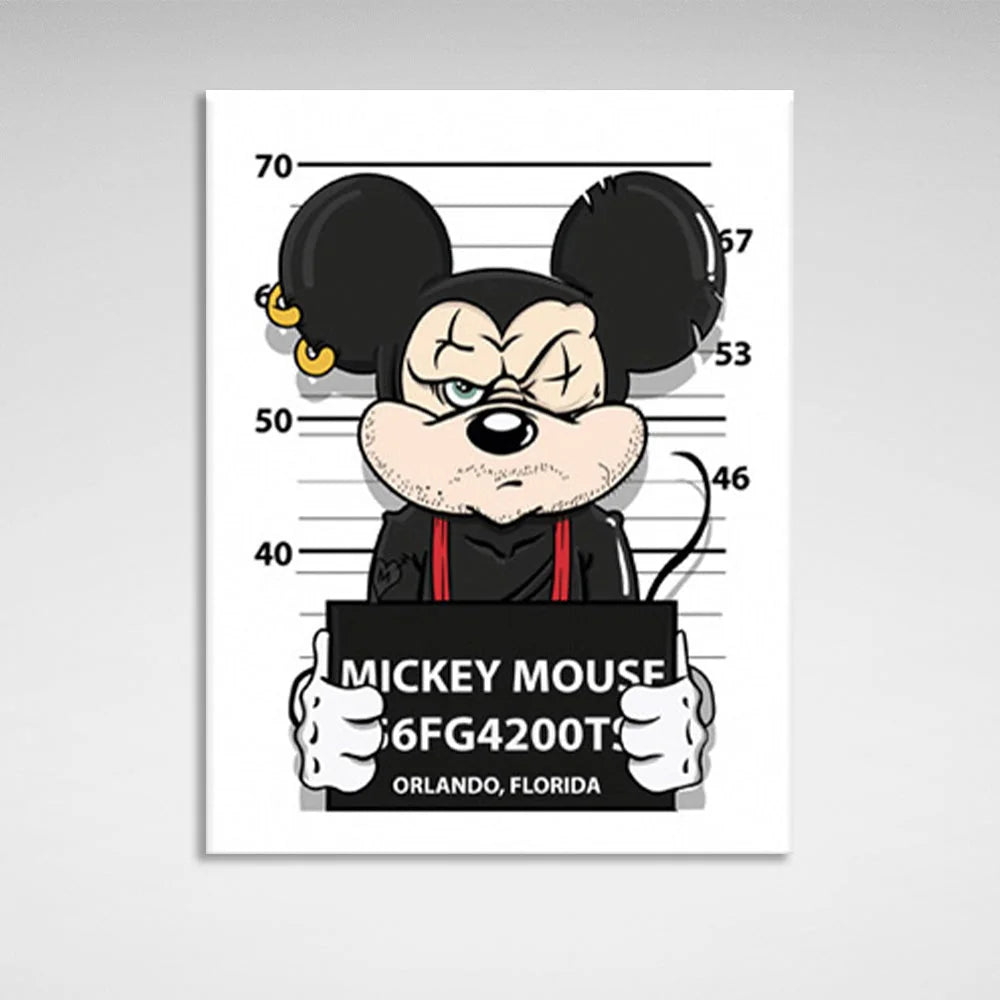 Kunstdruck auf Leinwand mit Mickey Mouse-Motiv „Prisoner“