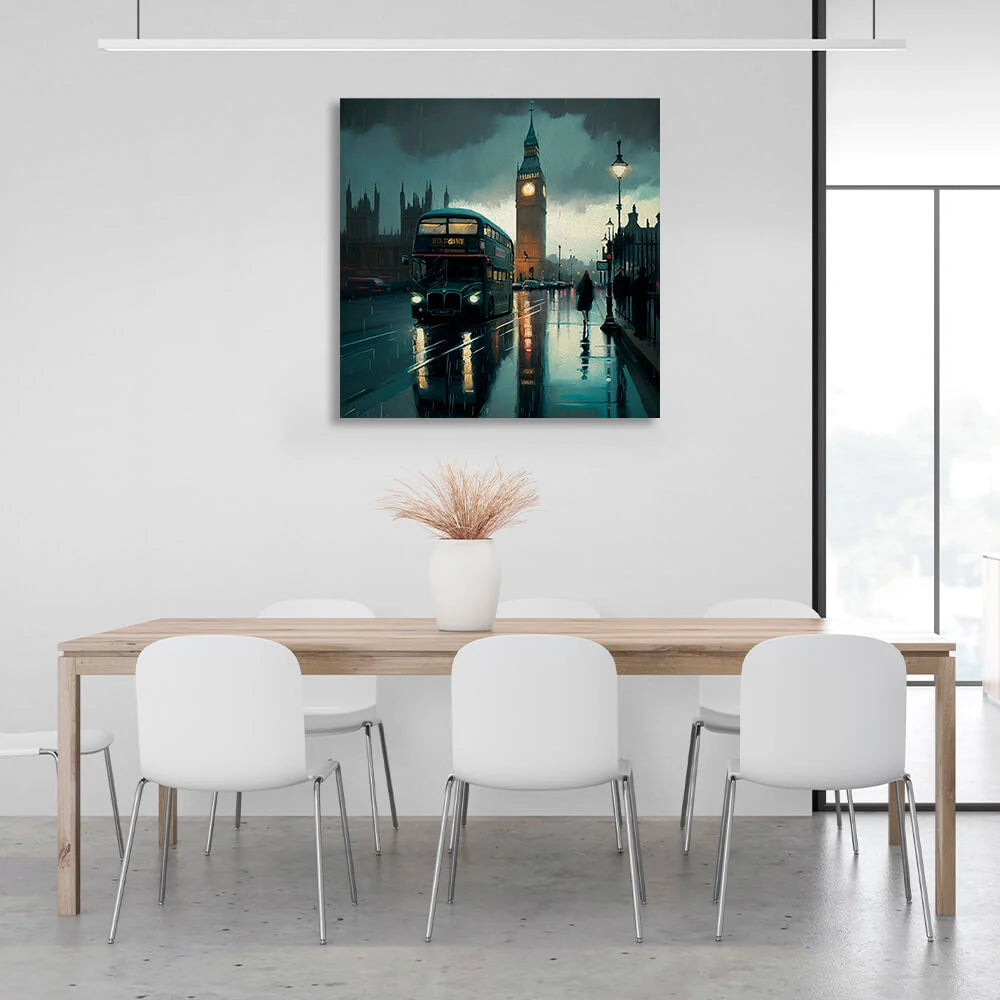 Leinwandbild „Regenreicher Abend in London“
