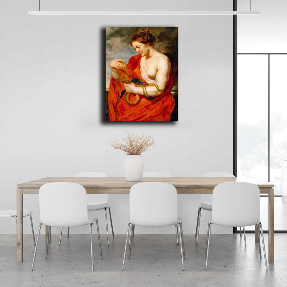Reproduktion „Hygieia ist die Göttin der Gesundheit“, Reproduktion von Rubens auf Leinwand, Kunstdruck