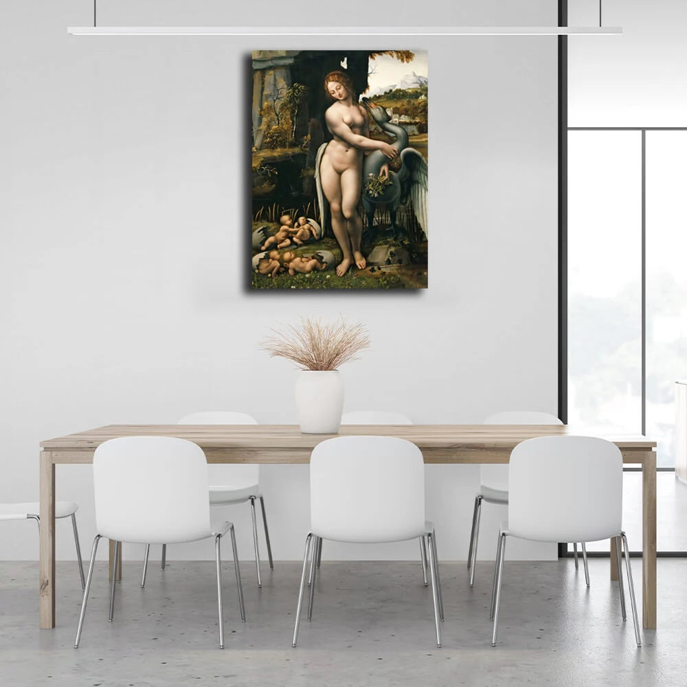 Leinwandbild „Leda und der Vogel“