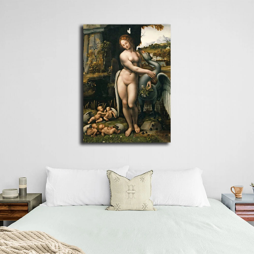 Leda and the Bird Canvas Wall Art Print