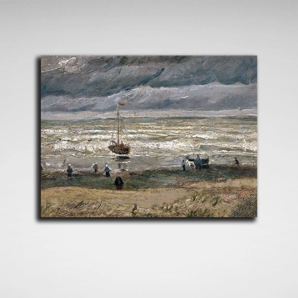 Reproduction Sea view off Scheveningen Reproduction Canvas Wall Art Print