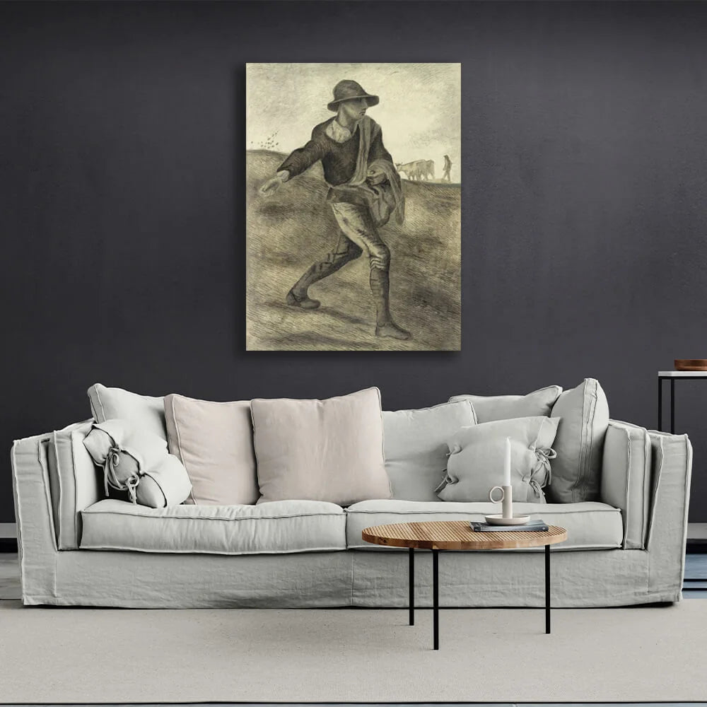 Reproduktion von Van Goghs „Der Sämann“, Reproduktion auf Leinwand, Kunstdruck