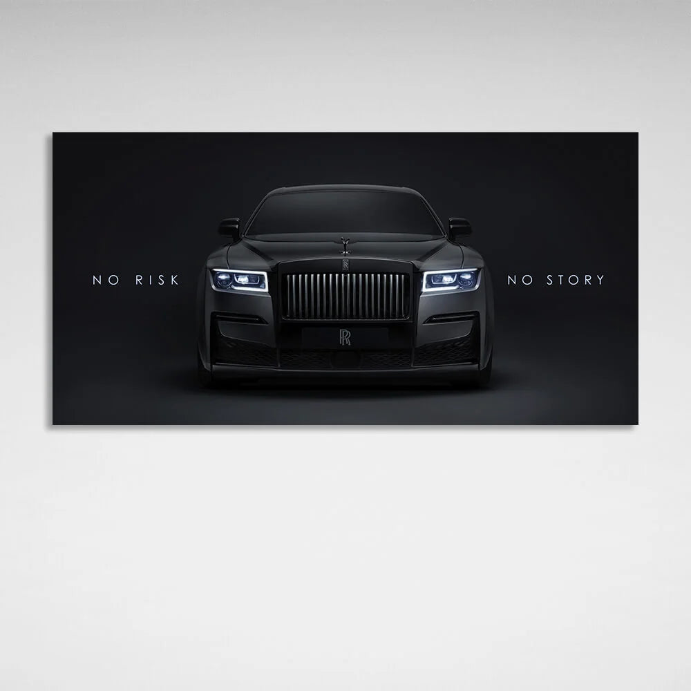 Rolls-Royce No risk, no History Motivational Canvas Wall Art Print