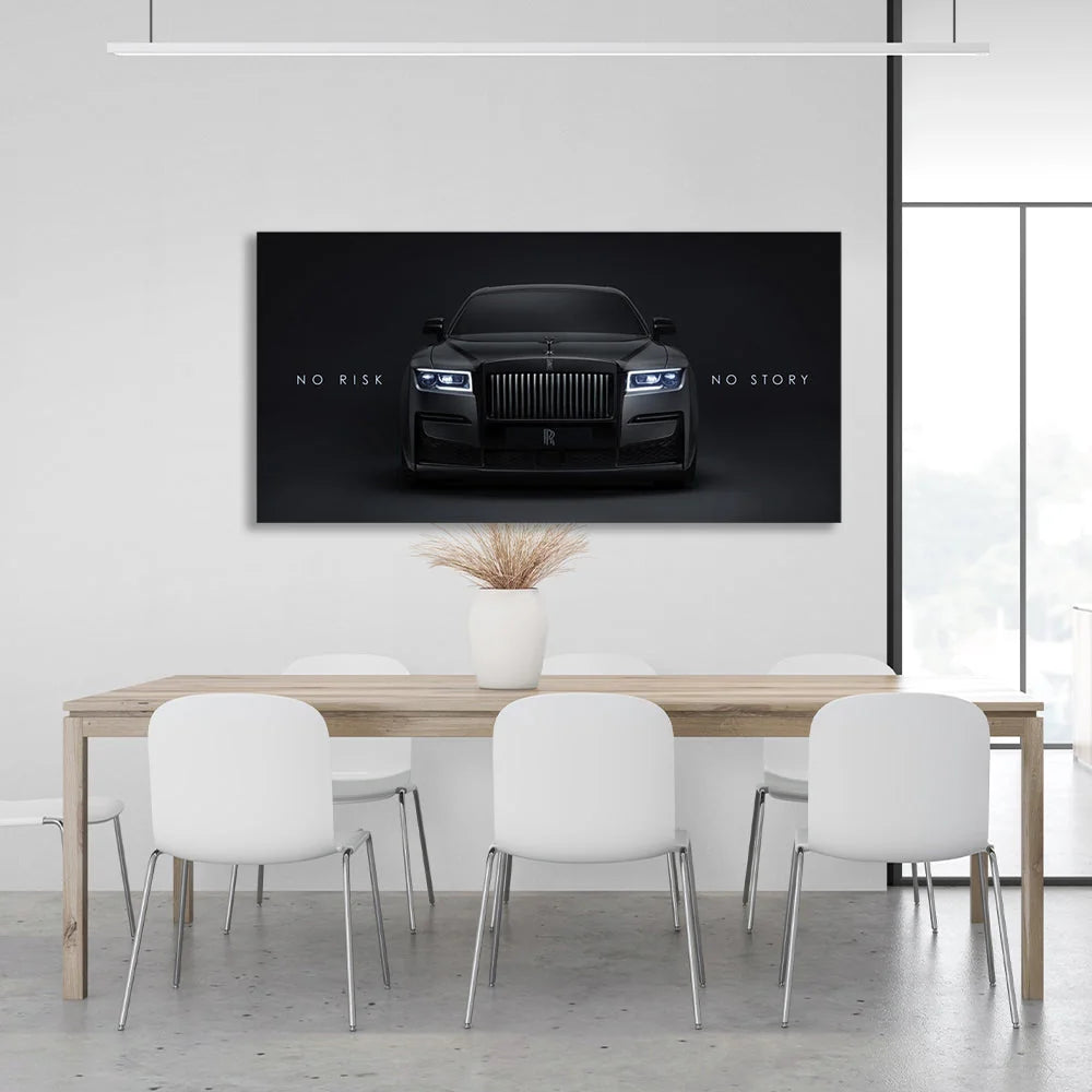Rolls-Royce – Kein Risiko, keine Geschichte – motivierender Leinwand-Kunstdruck