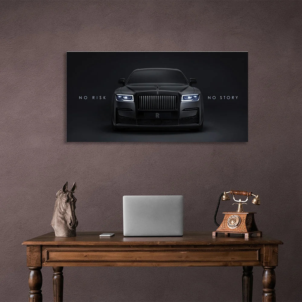 Rolls-Royce – Kein Risiko, keine Geschichte – motivierender Leinwand-Kunstdruck