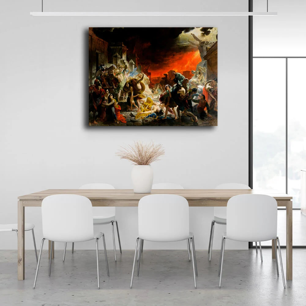 Reproduktion „Der letzte Tag von Pompeji“ von Karl Brullov, Reproduktion auf Leinwand, Kunstdruck