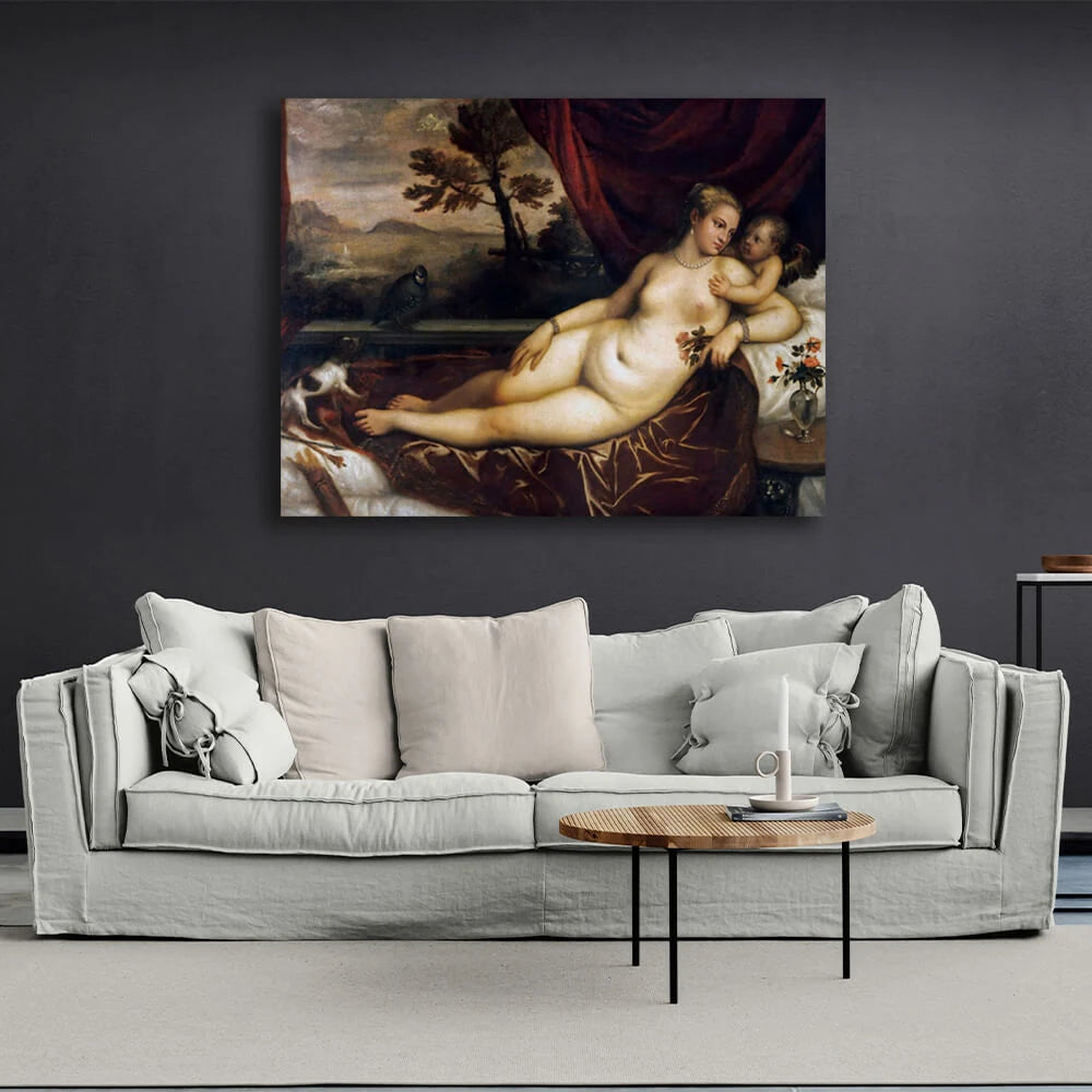 Leinwandbild Venus mit Amor
