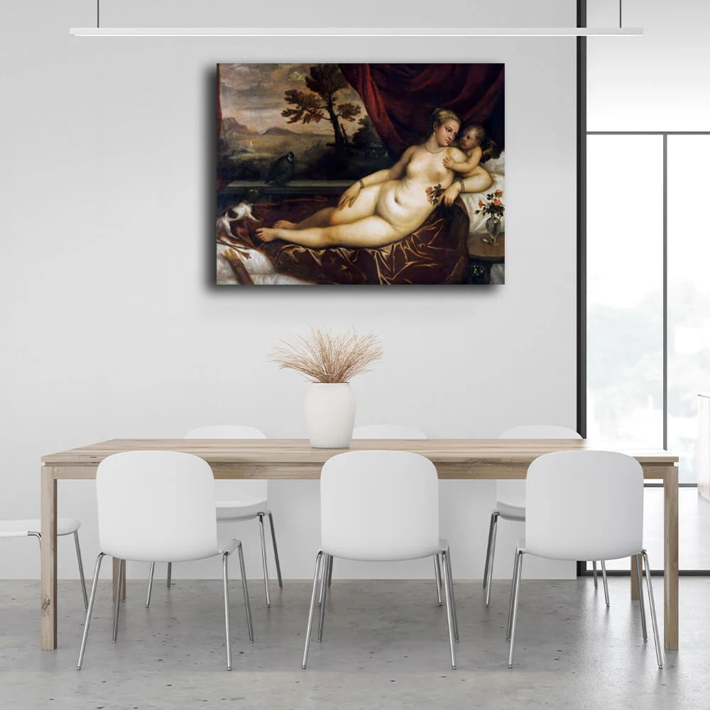 Leinwandbild Venus mit Amor