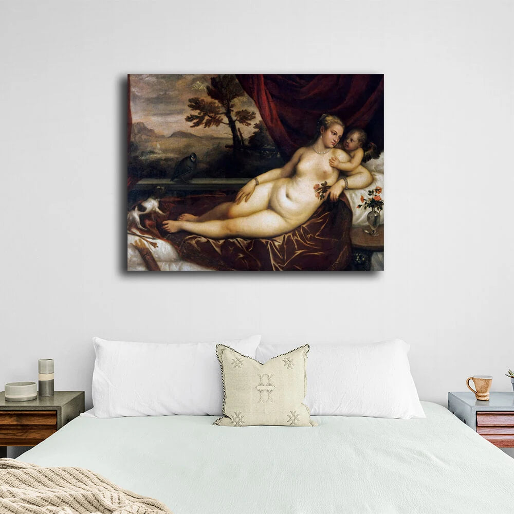 Leinwandbild Venus mit Amor