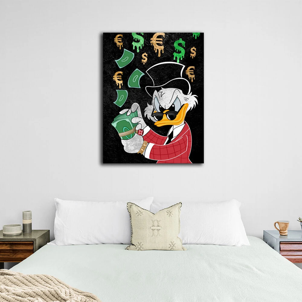 Scrooge Geld Inspirierender Leinwand-Kunstdruck