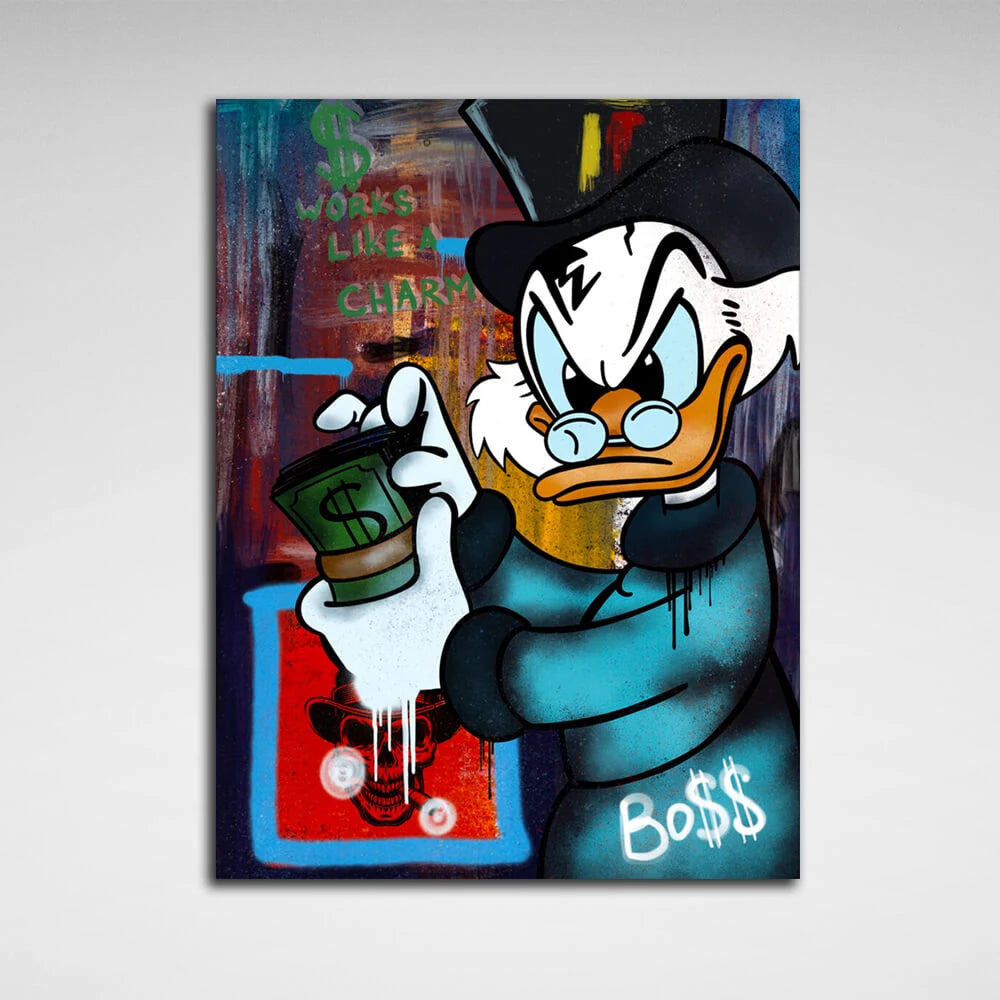 Scrooge boss Inspirational Canvas Wall Art Print