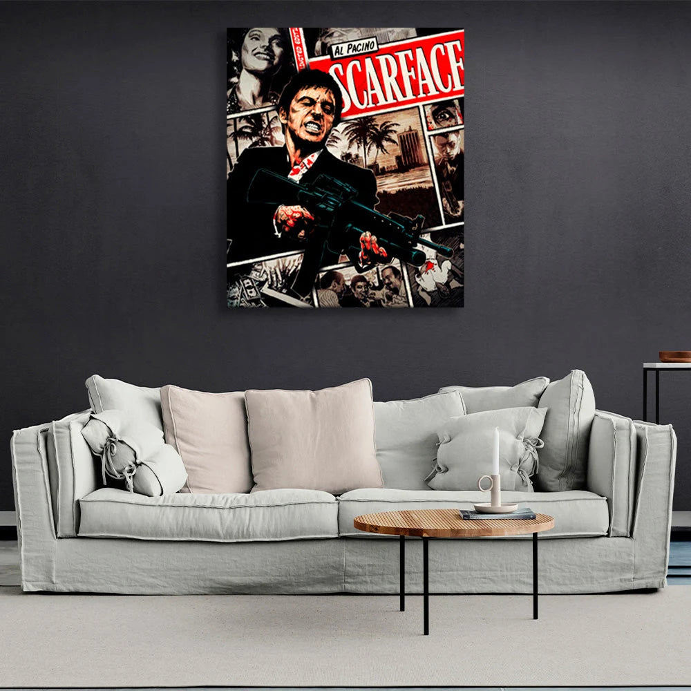 Kunstdruck auf Leinwand, Motiv „Scarface“