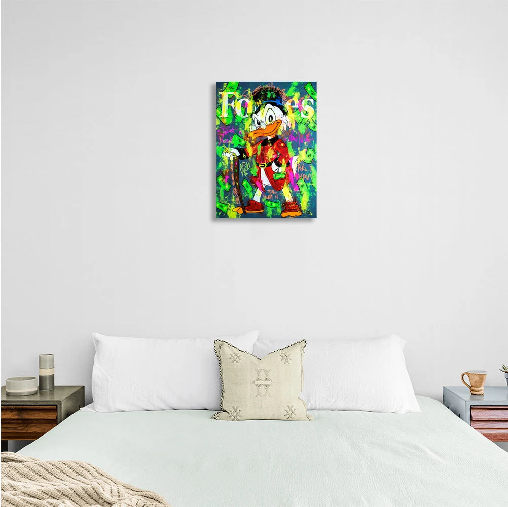 Inspirierender Kunstdruck auf Leinwand mit Graffiti von Scrooge Forbes
