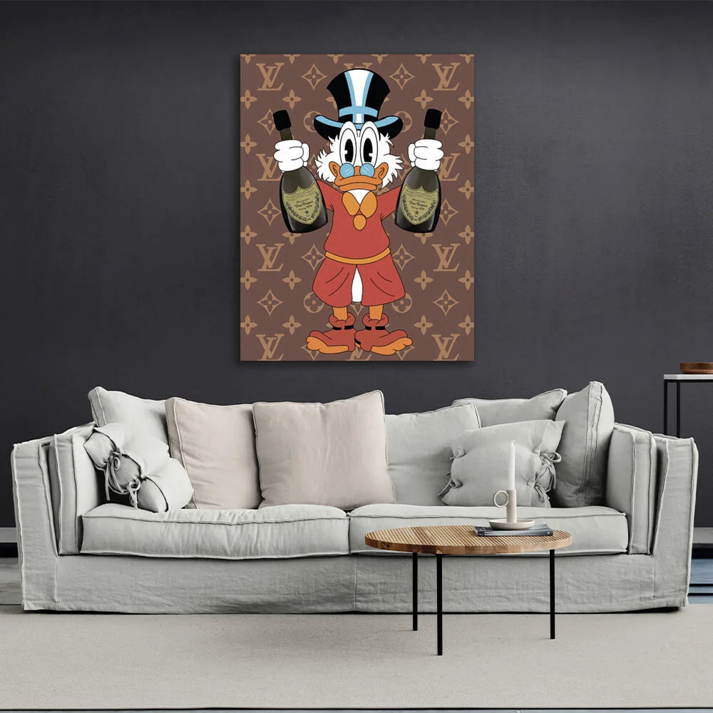 Scrooge with champagne brown Inspirational Canvas Wall Art Print