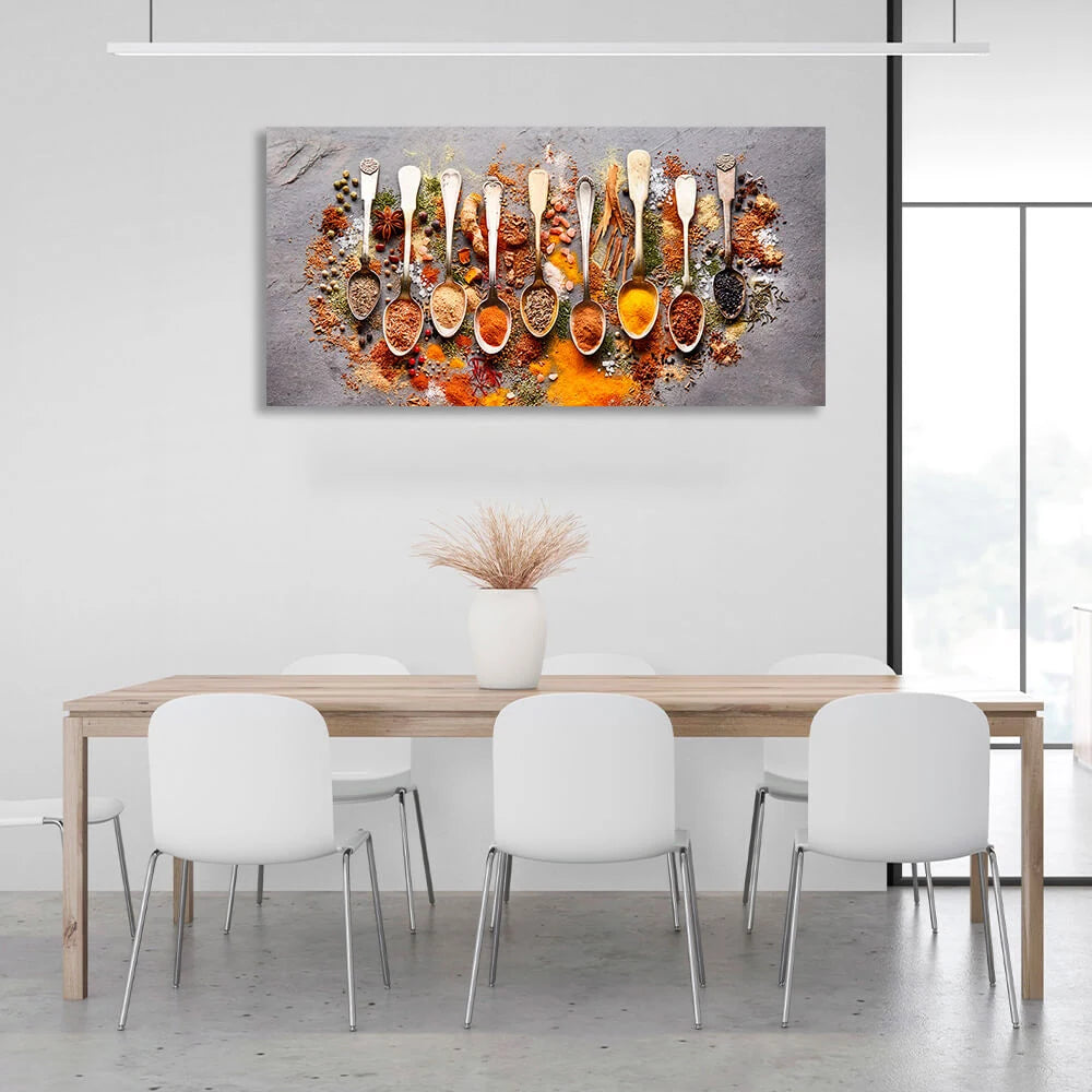 Spice Spoons Canvas Wall Art Print For Kitchen