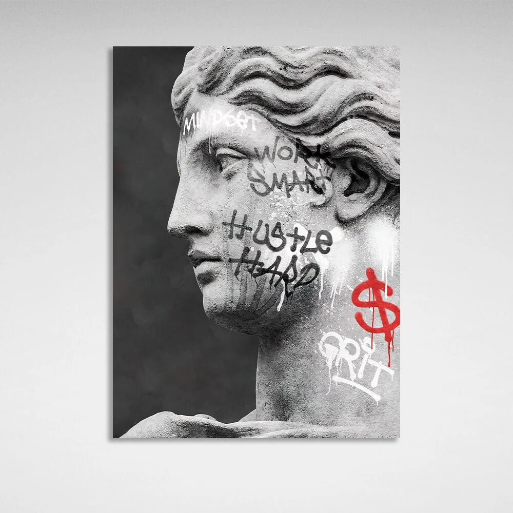 Kunstdruck auf Leinwand mit Venus-Graffiti-Motiv.