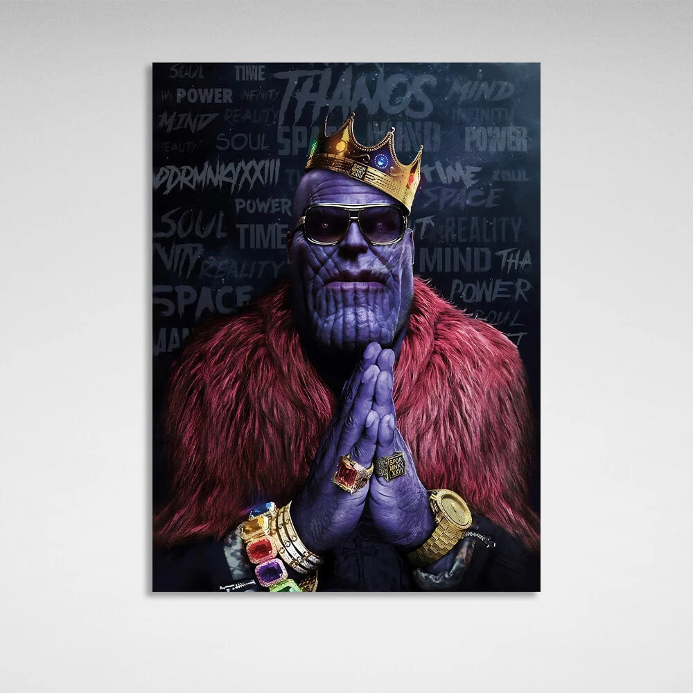 Thanos mit Krone und Ring, Kunstdruck auf Leinwand