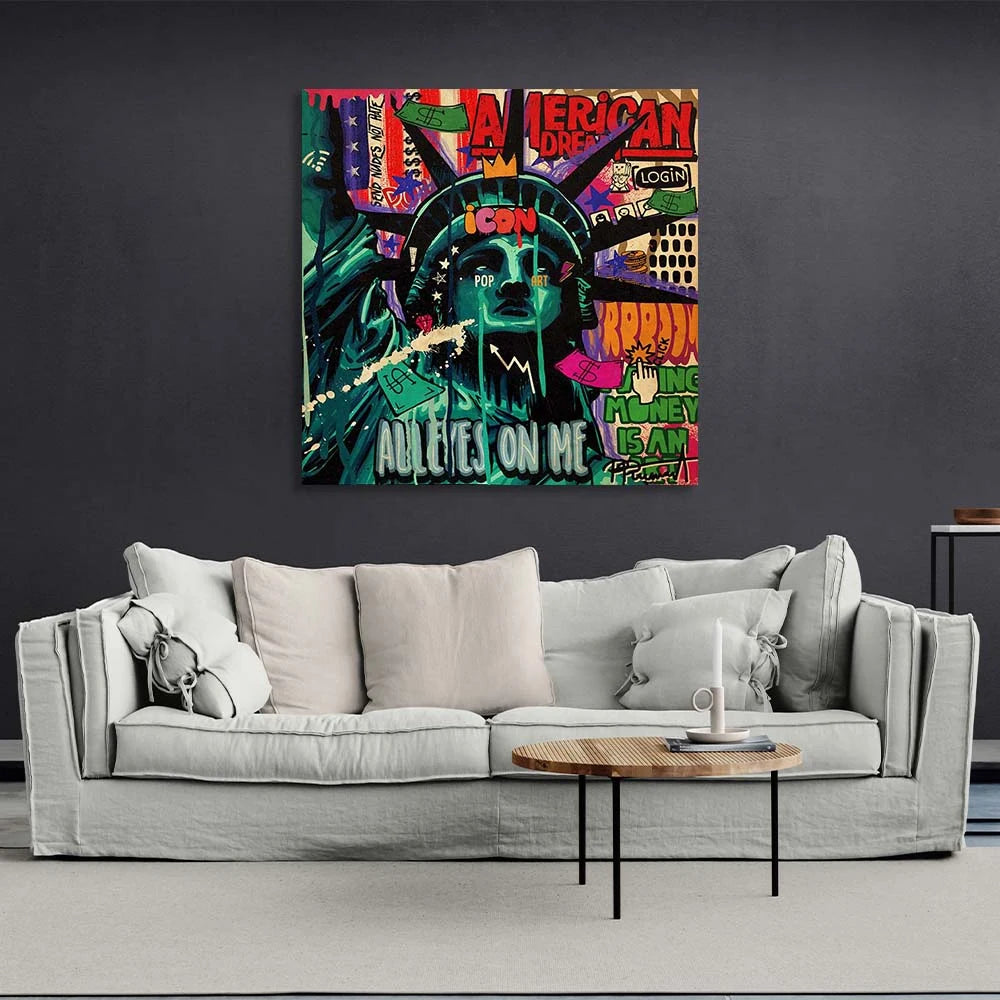 Leinwandbild „Freiheitsstatue“, Pop-Art, Wandbild