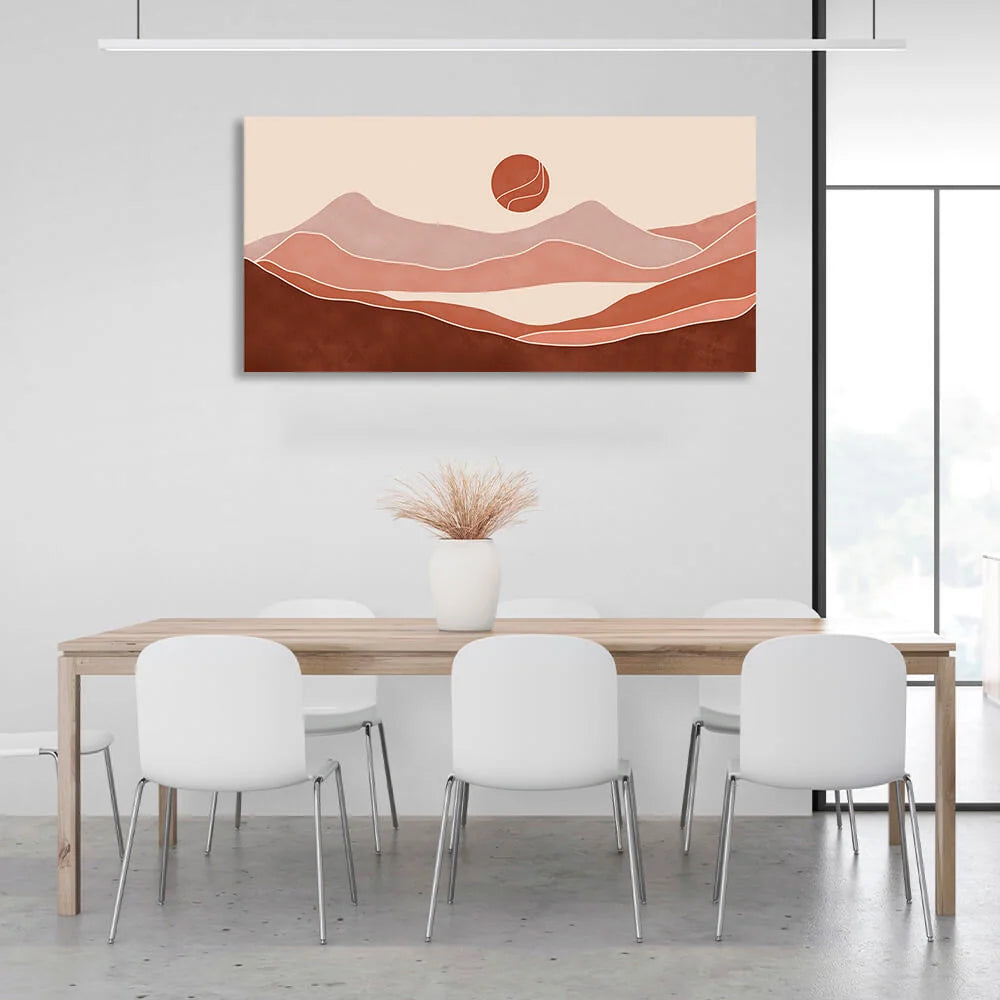Die Wüste gegen die Sonne Abstraktion Leinwand Wand Kunstdruck