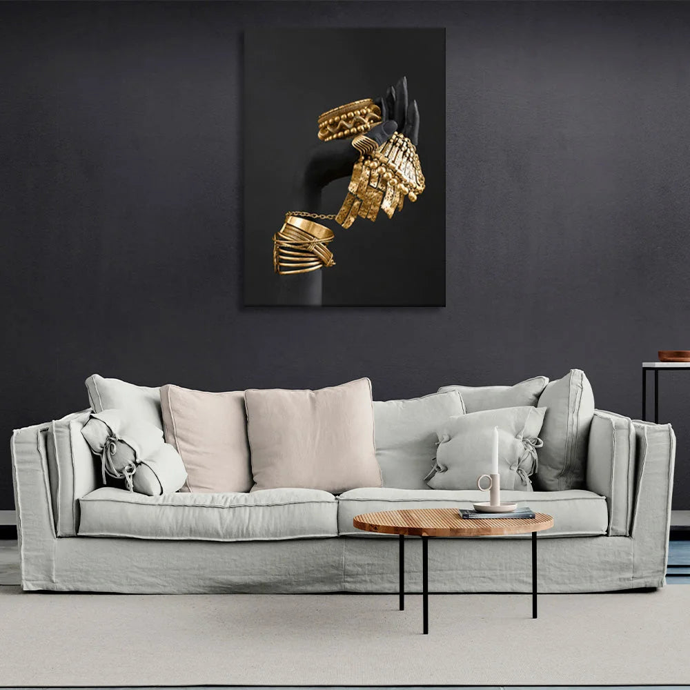 Leinwandbild „Die Hand mit dem Goldschmuck“