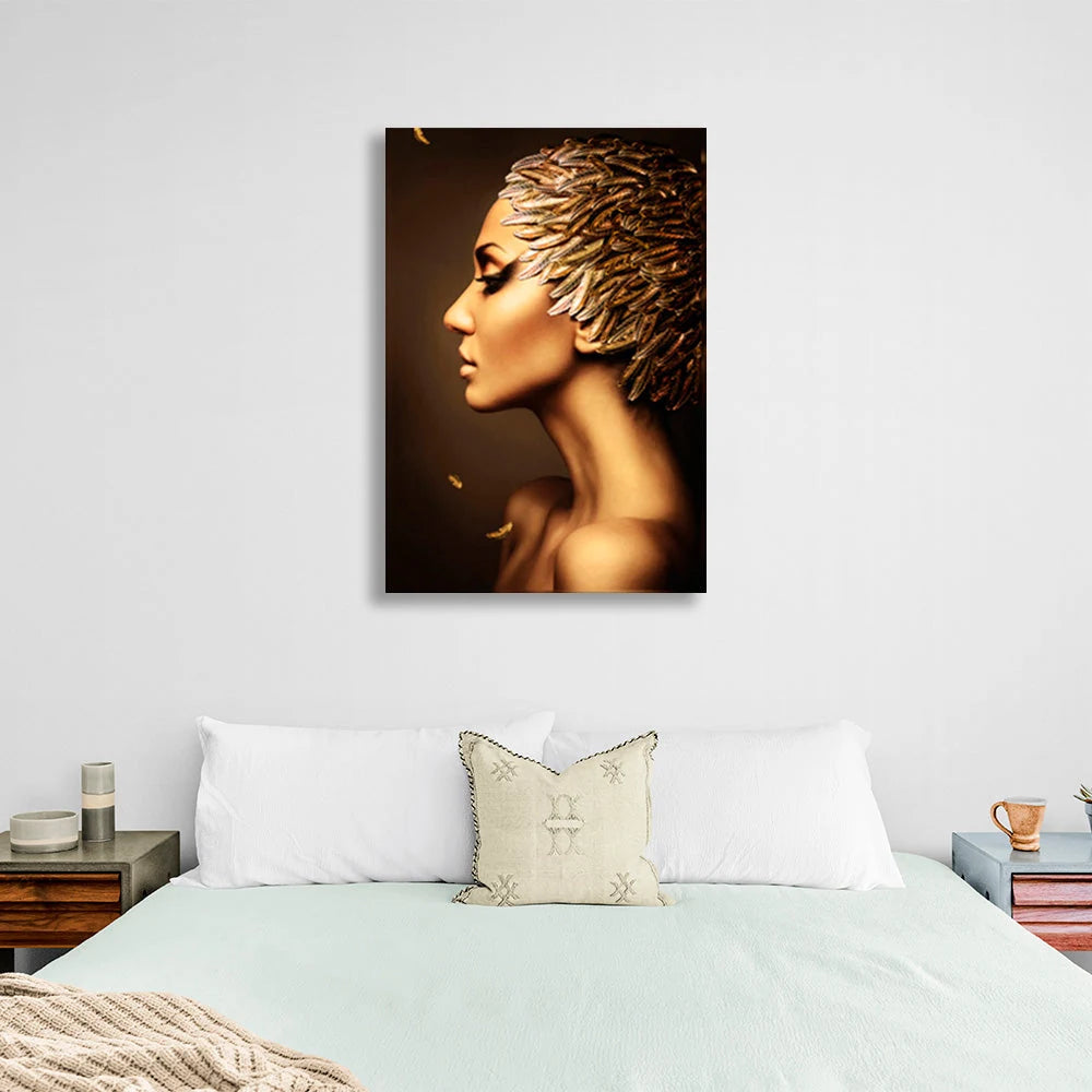 Leinwandbild „Das Mädchen unter dem goldenen Licht“