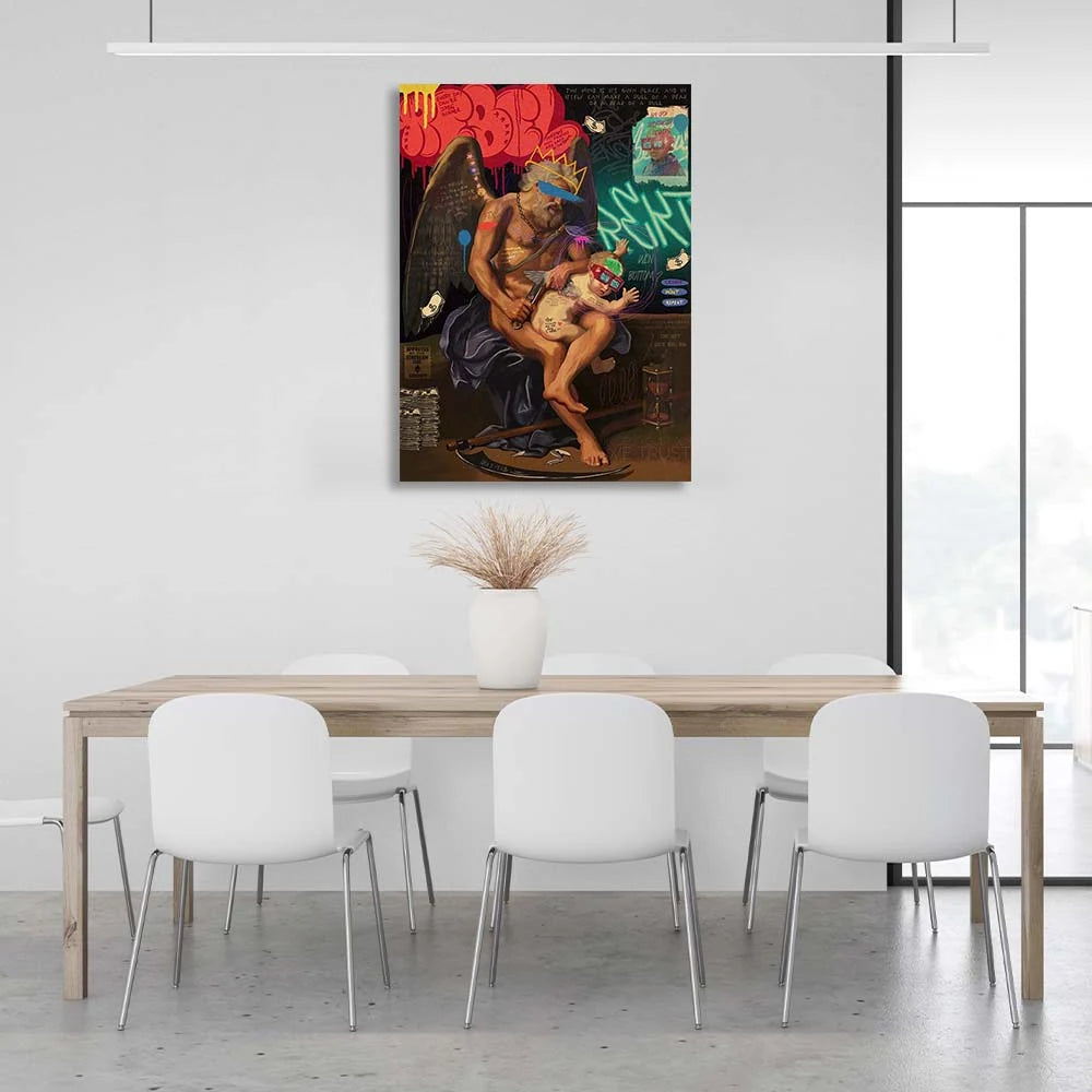 Der Chronos Pop Art Leinwand-Kunstdruck