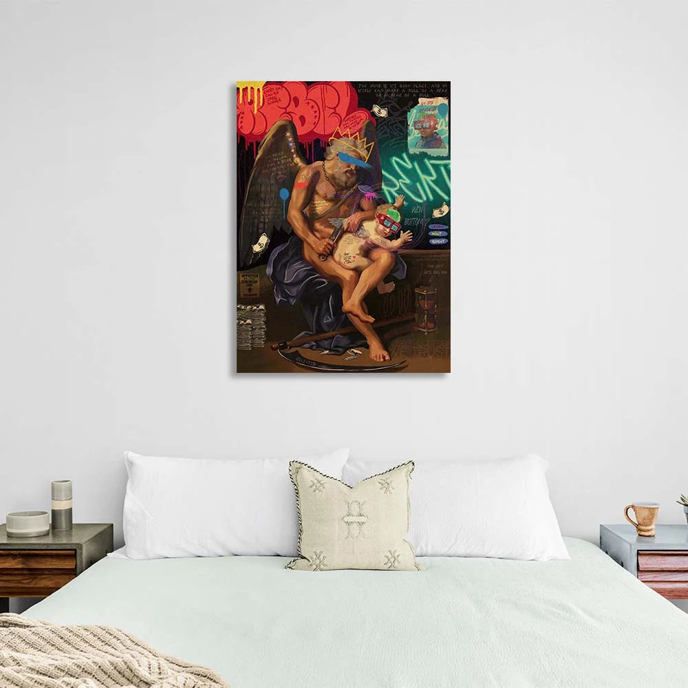 Der Chronos Pop Art Leinwand-Kunstdruck