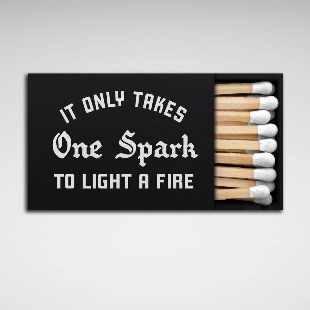 To motivate Matches white Motivational Canvas Wall Art Print