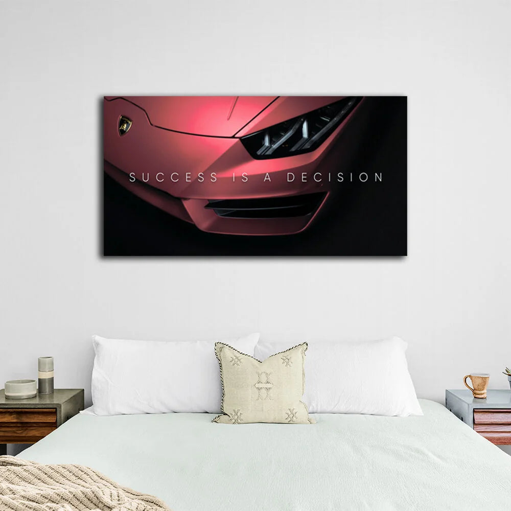 Erfolg zu motivieren ist eine Entscheidung Lamborghini Motivierender Leinwand-Kunstdruck