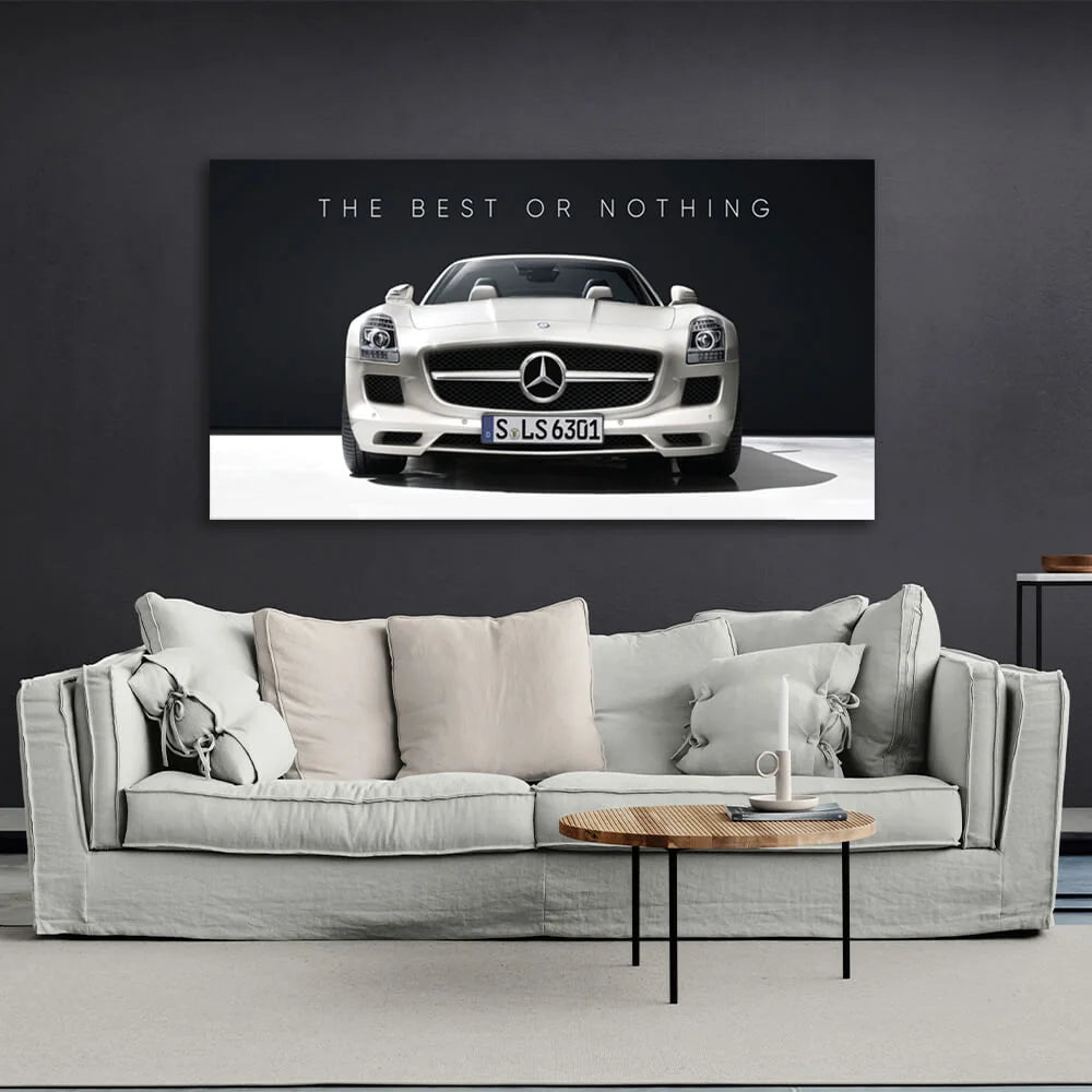 Um zu motivieren: Das Beste oder nichts, Mercedes, motivierender Leinwand-Kunstdruck