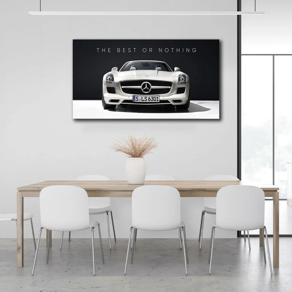 Um zu motivieren: Das Beste oder nichts, Mercedes, motivierender Leinwand-Kunstdruck
