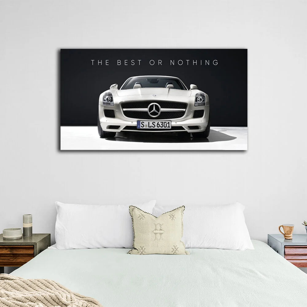 Um zu motivieren: Das Beste oder nichts, Mercedes, motivierender Leinwand-Kunstdruck