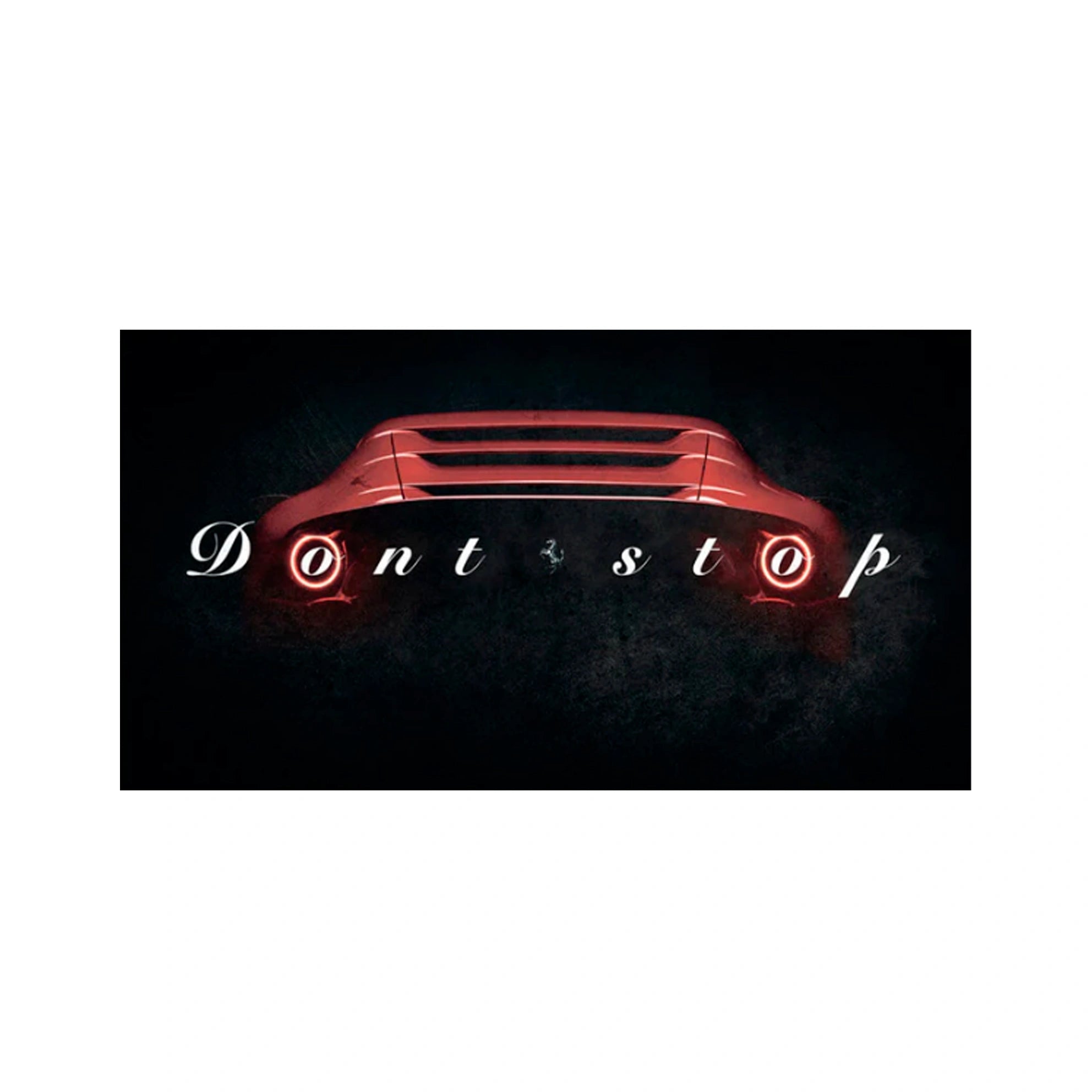Zur Motivation: „Don't Stop“, Motivierender Leinwand-Kunstdruck von Ferrari Mercedes