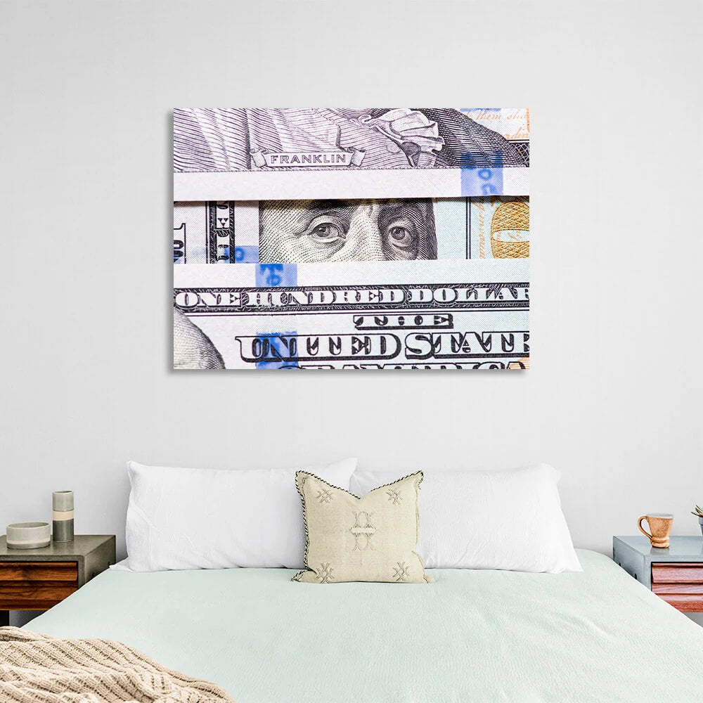 Zur Motivation ins Büro $100 Inspirierender Leinwand-Kunstdruck „Benjamin Franklins Ansicht“