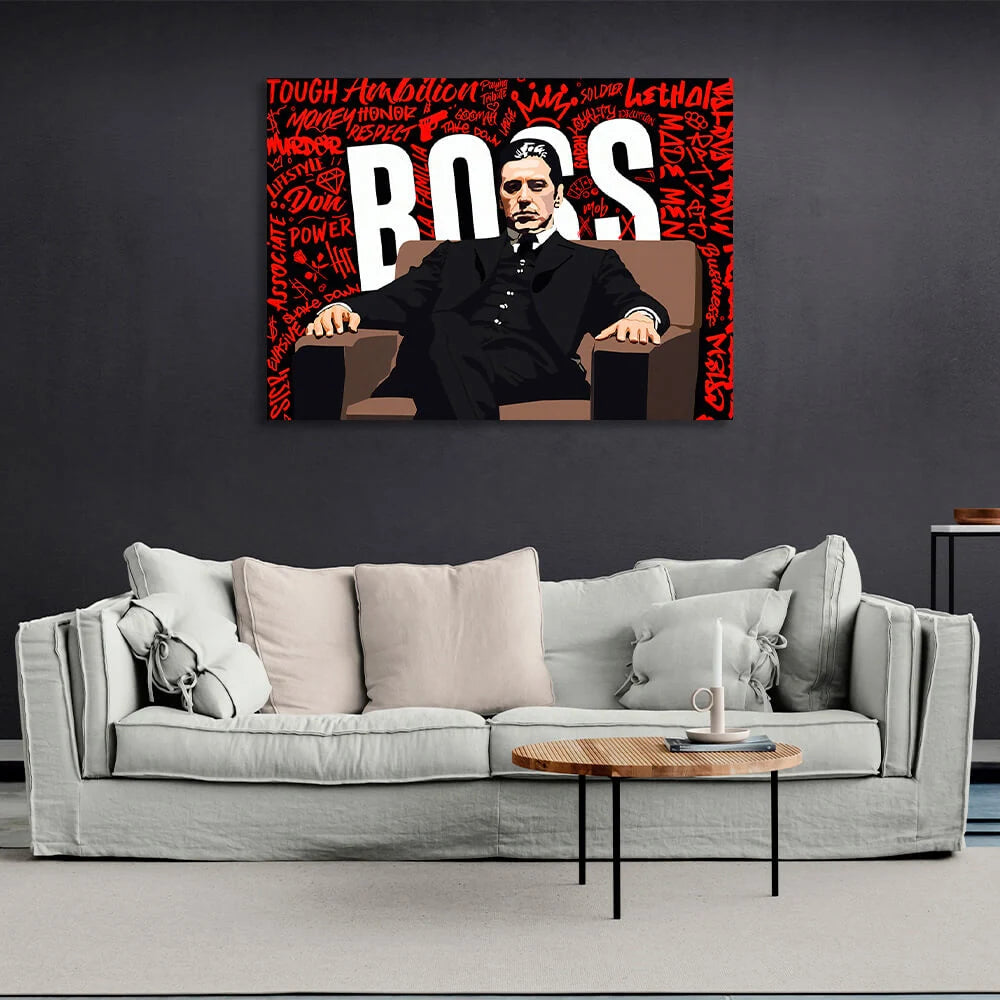 Tony Montanas Boss – Motivierender Kunstdruck auf Leinwand