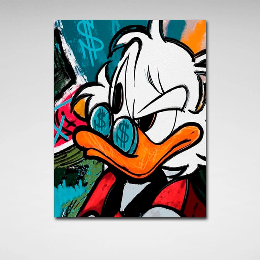 Inspirierender Kunstdruck auf Leinwand „Onkel Dagobert“