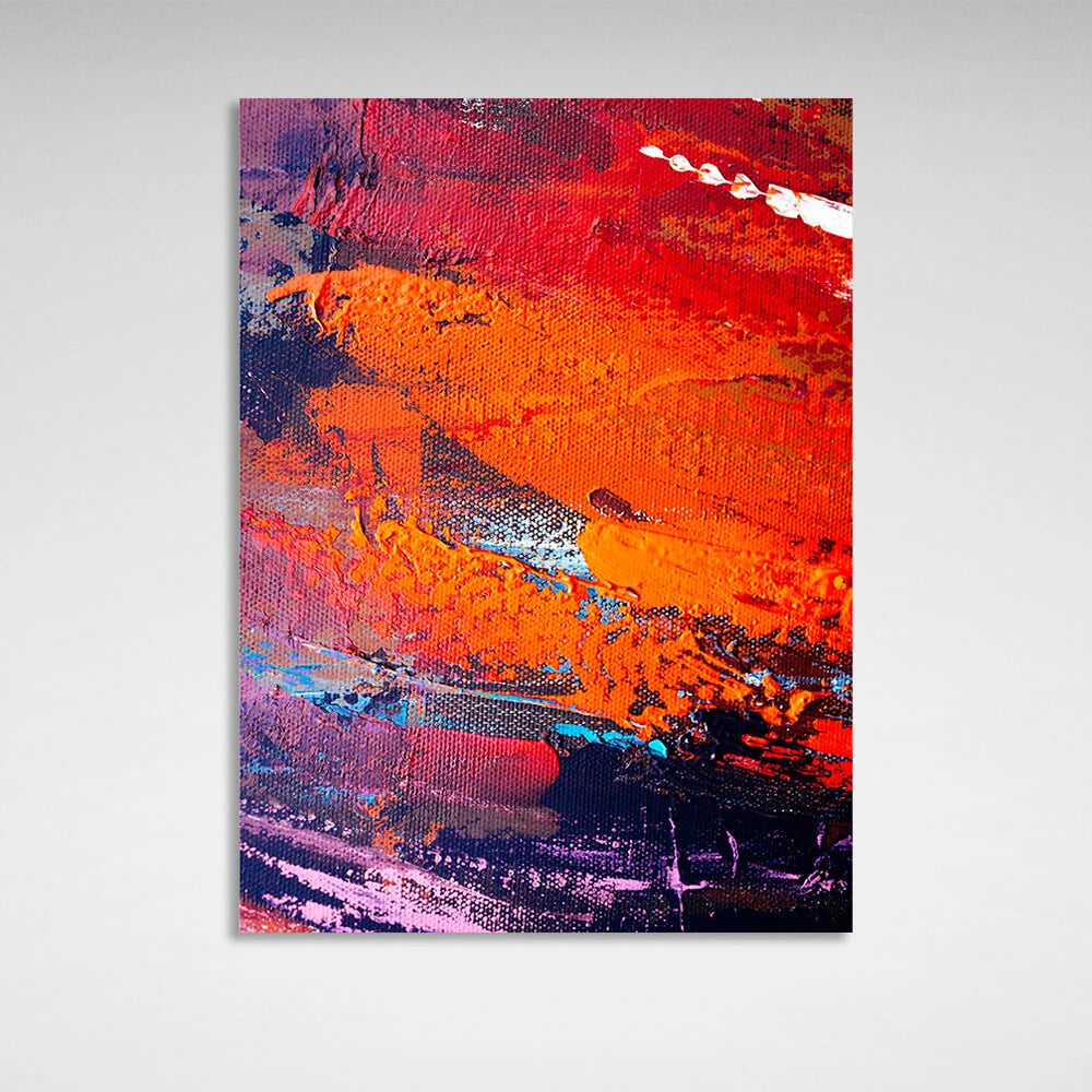 Vertical abstract in red-orange-purple colors Abstraction Canvas Wall Art Print