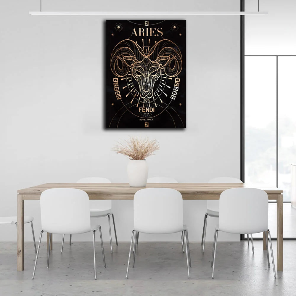 With the zodiac sign Aries Canvas Wall Art Print