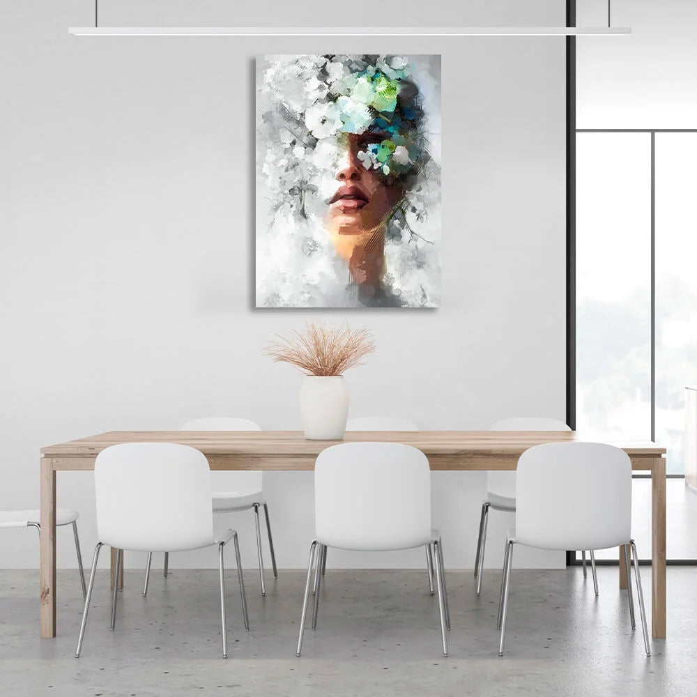 Woman imitation oil painting Canvas Wall Art Print