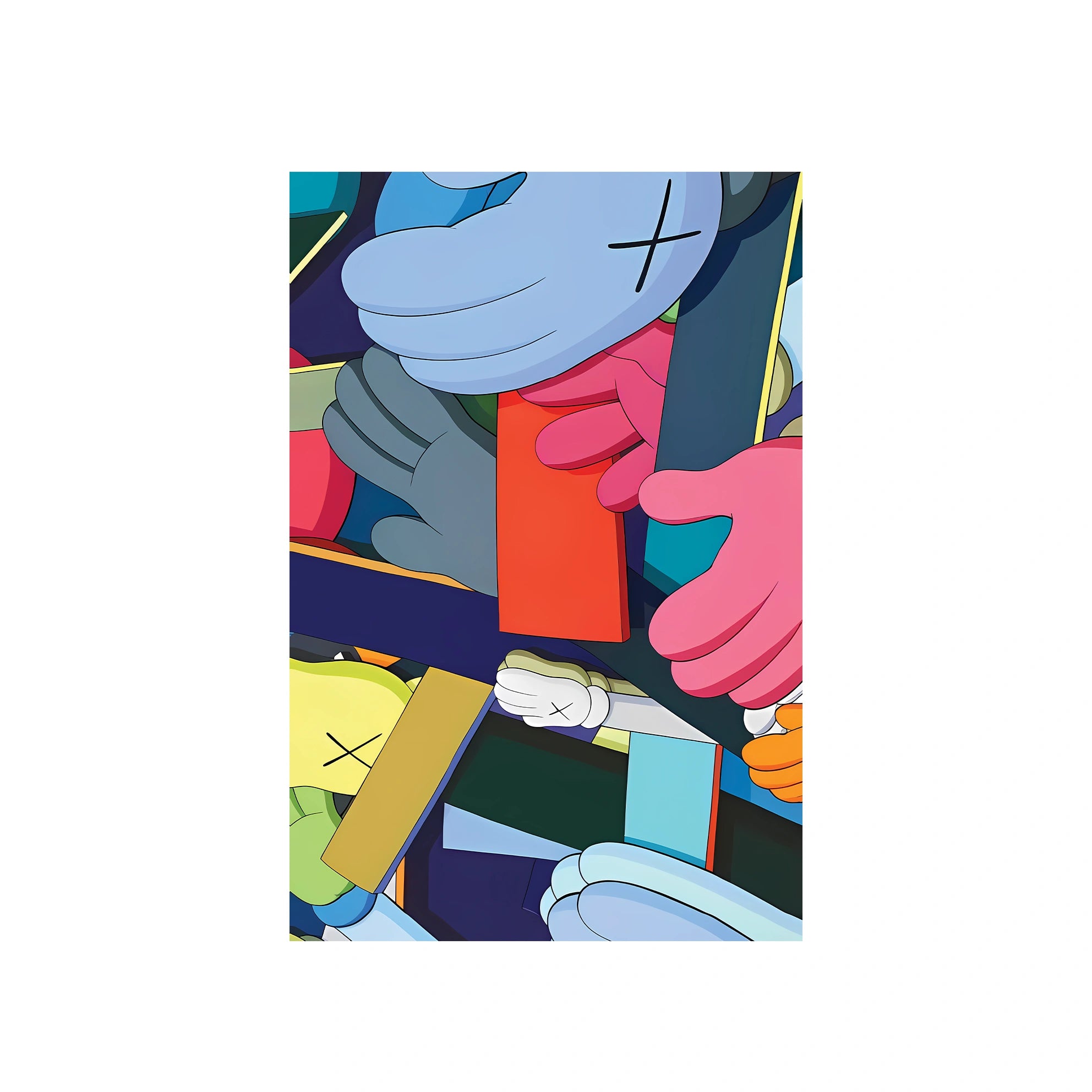 KAWS CANVAS Intertwined Hands Edition