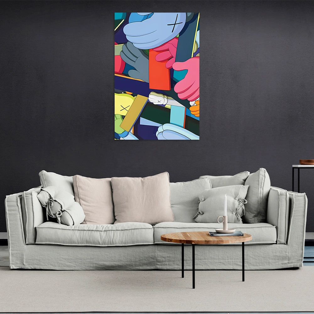 KAWS CANVAS Intertwined Hands Edition