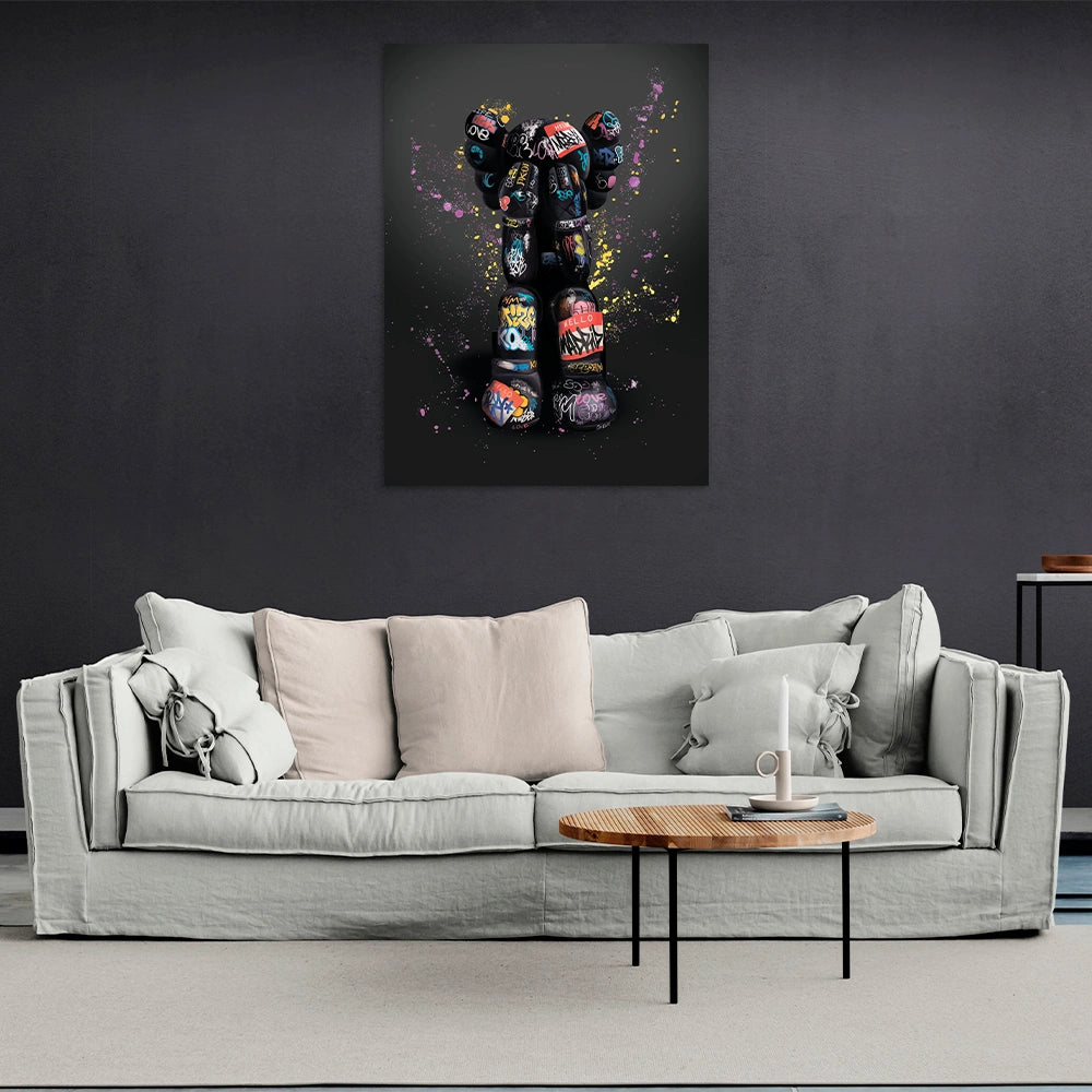 KAWS CANVAS – Graffiti Black Edition
